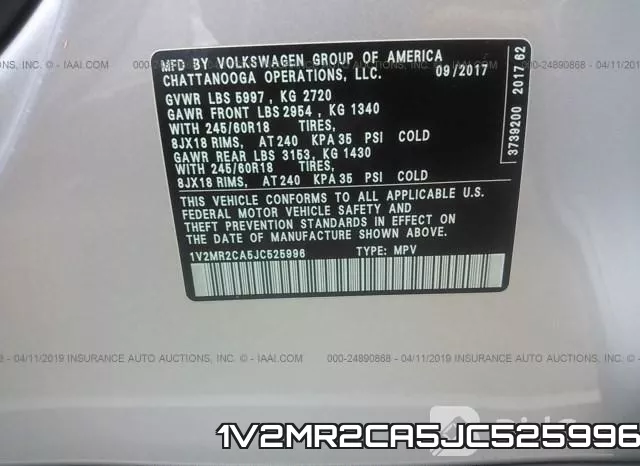 1V2MR2CA5JC525996 фото 10