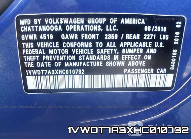 1VWDT7A3XHC010732 фото 10