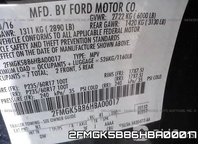 2FMGK5B86HBA00017 фото 10