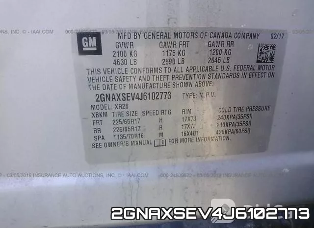 2GNAXSEV4J6102773 фото 10
