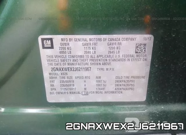 2GNAXWEX2J6211967 фото 10