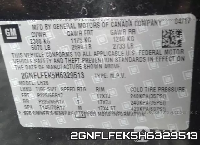 2GNFLFEK5H6329513 фото 10