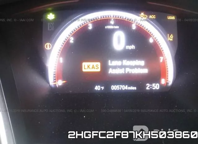 2HGFC2F87KH503860 фото 8