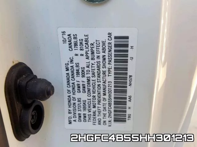 2HGFC4B55HH301213 фото 2