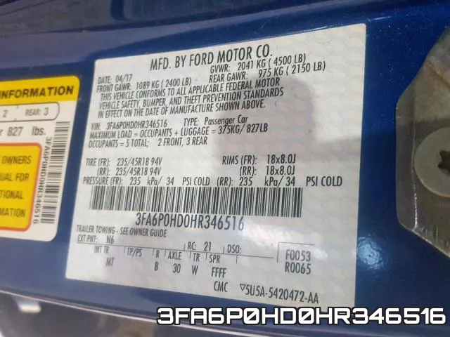 3FA6P0HD0HR346516 фото 2