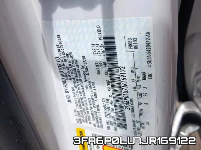 3FA6P0LU7JR169122 фото 2