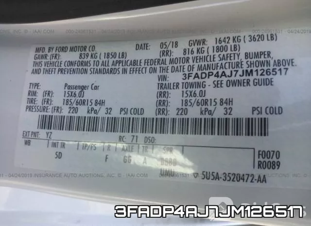 3FADP4AJ7JM126517 фото 10
