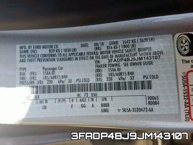 3FADP4BJ9JM143107 фото 2