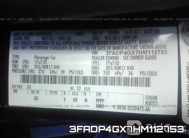 3FADP4GX7HM112753 фото 10