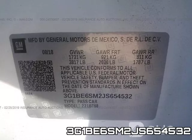 3G1BE6SM2JS654532 фото 10