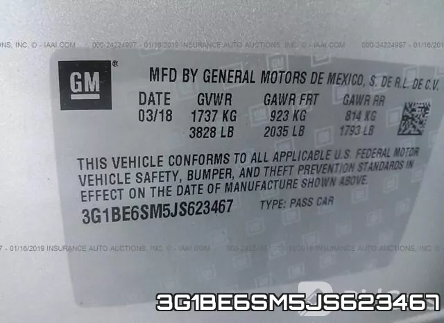 3G1BE6SM5JS623467 фото 10