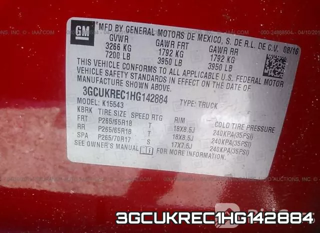 3GCUKREC1HG142884 фото 10