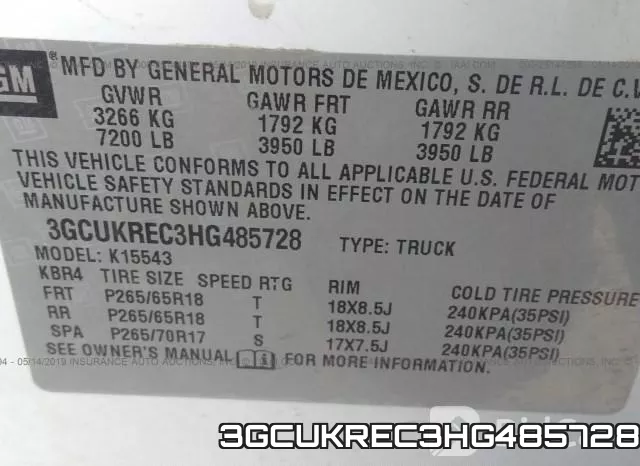 3GCUKREC3HG485728 фото 10