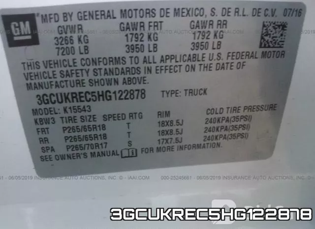 3GCUKREC5HG122878 фото 10