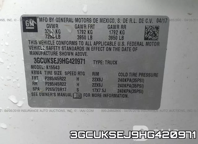 3GCUKSEJ9HG420971 фото 10