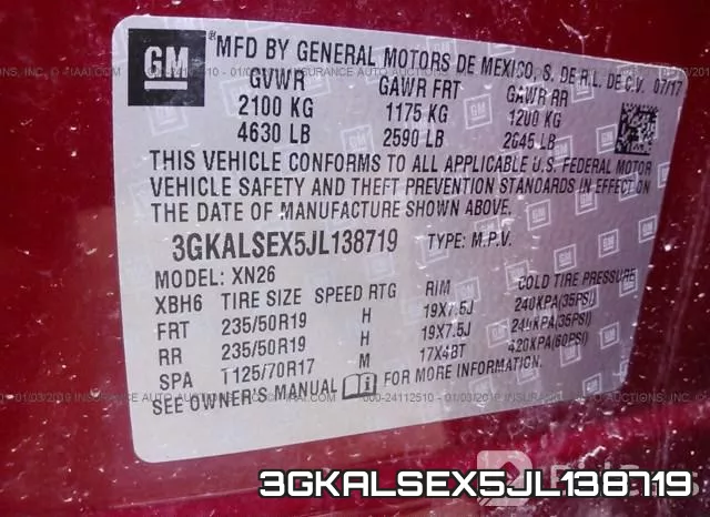 3GKALSEX5JL138719 фото 10