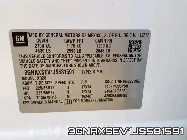 3GNAXSEV1JS581591 фото 2