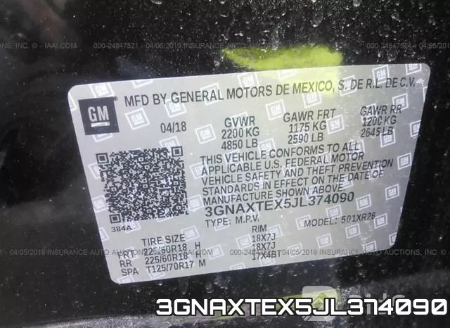 3GNAXTEX5JL374090 фото 10