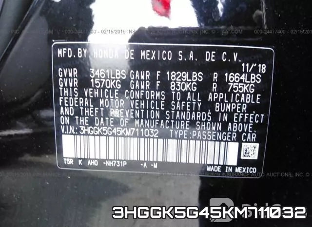 3HGGK5G45KM711032 фото 10