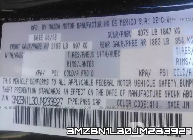 3MZBN1L30JM233927 фото 10