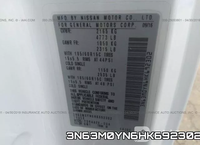 3N63M0YN6HK692302 фото 10