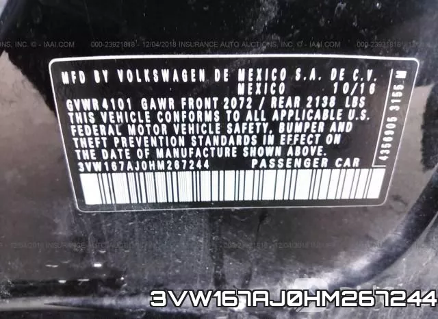3VW167AJ0HM267244 фото 10