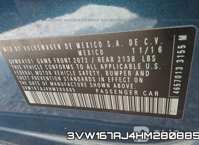 3VW167AJ4HM280885 фото 10