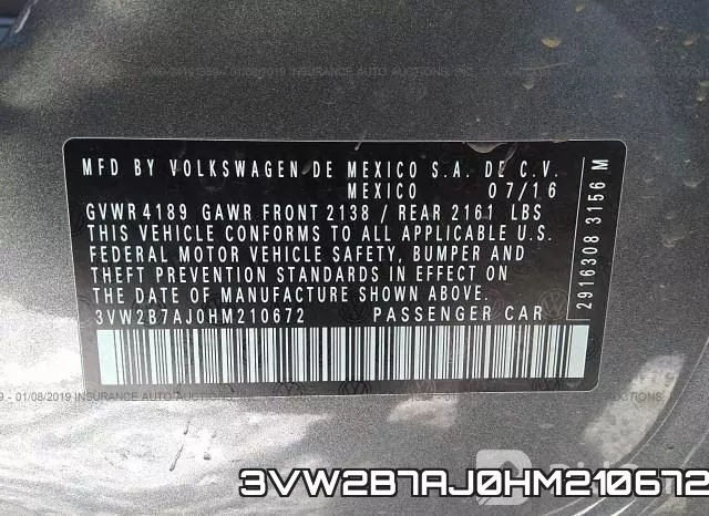 3VW2B7AJ0HM210672 фото 10