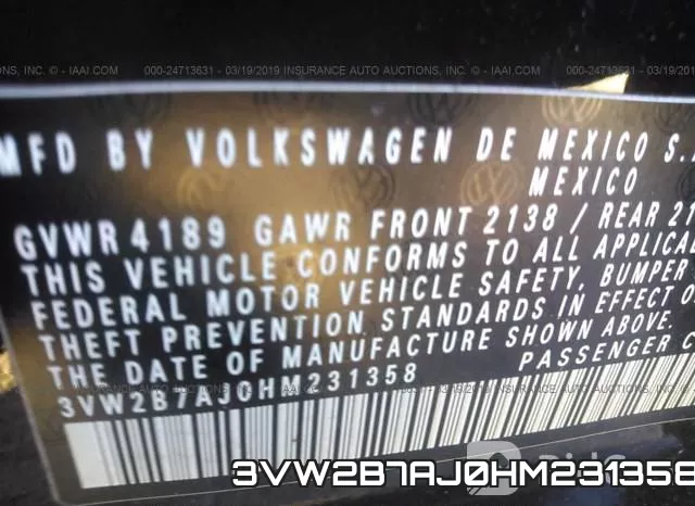 3VW2B7AJ0HM231358 фото 10