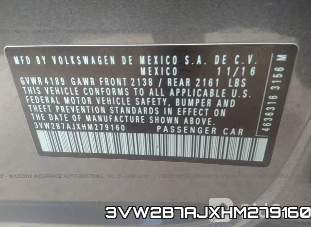 3VW2B7AJXHM279160 фото 10