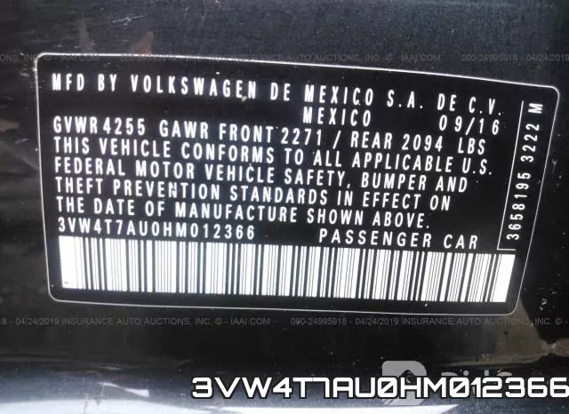3VW4T7AU0HM012366 фото 10
