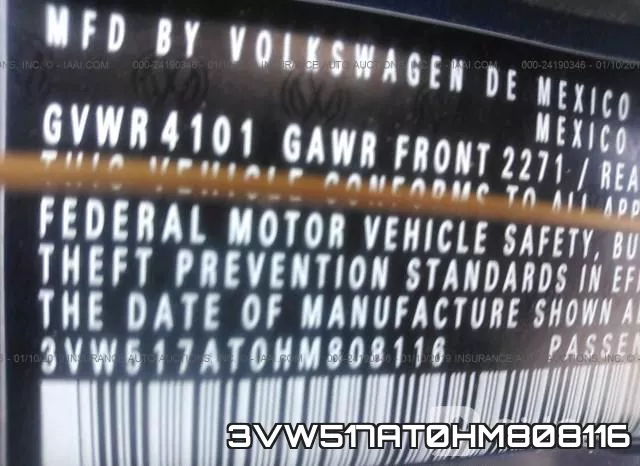 3VW517AT0HM808116 фото 10