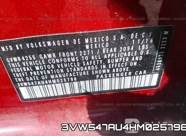 3VW547AU4HM025798 фото 10