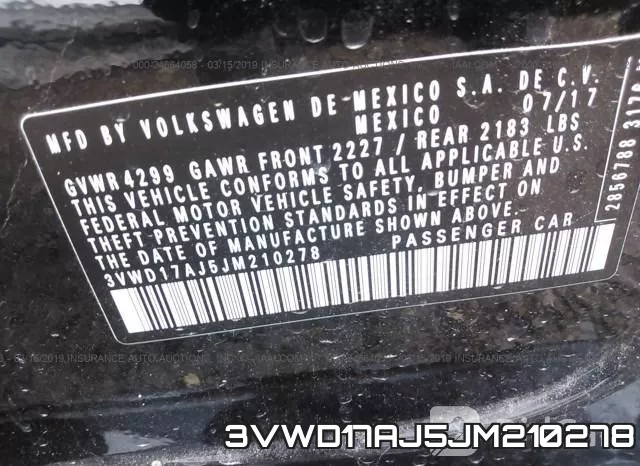 3VWD17AJ5JM210278 фото 10