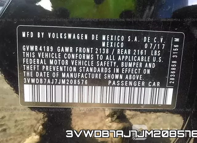 3VWDB7AJ7JM208576 фото 10