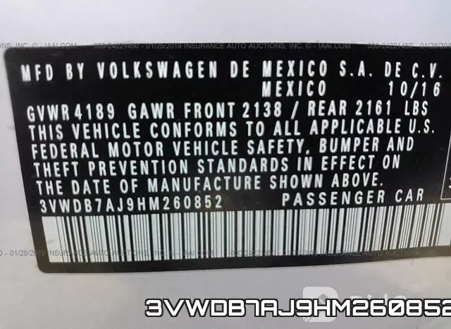 3VWDB7AJ9HM260852 фото 10