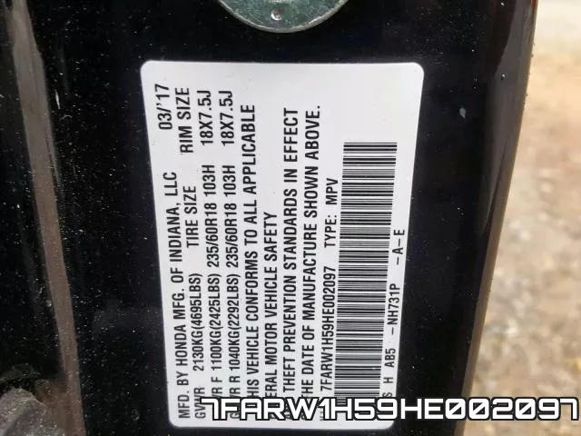 7FARW1H59HE002097 фото 2