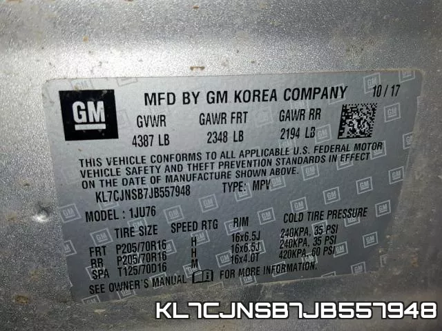 KL7CJNSB7JB557948 фото 2