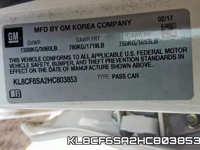KL8CF6SA2HC803853 фото 2