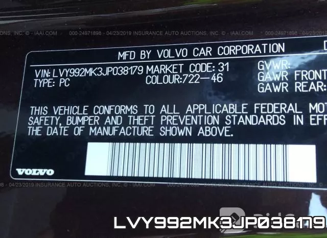 LVY992MK3JP038179 фото 10