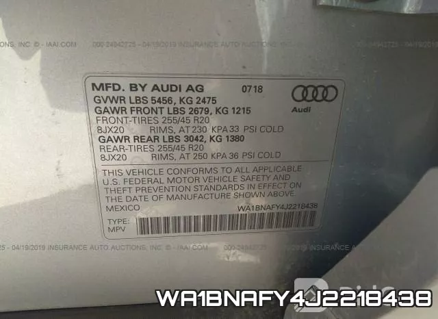WA1BNAFY4J2218438 фото 10