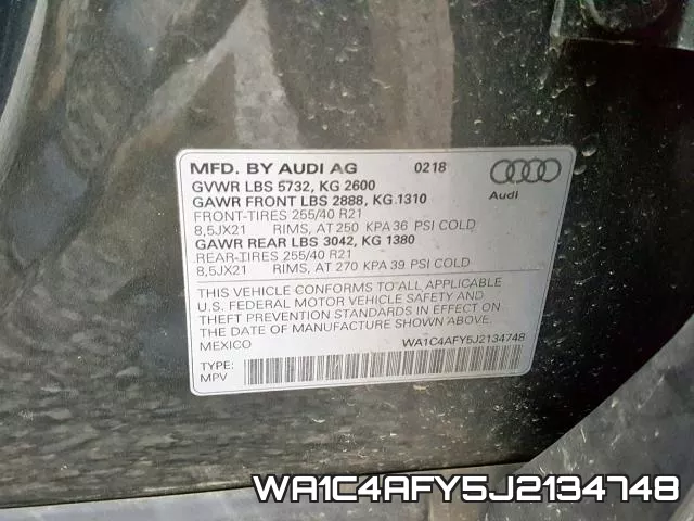 WA1C4AFY5J2134748 фото 2
