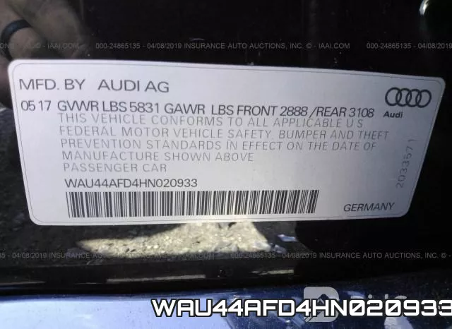 WAU44AFD4HN020933 фото 10