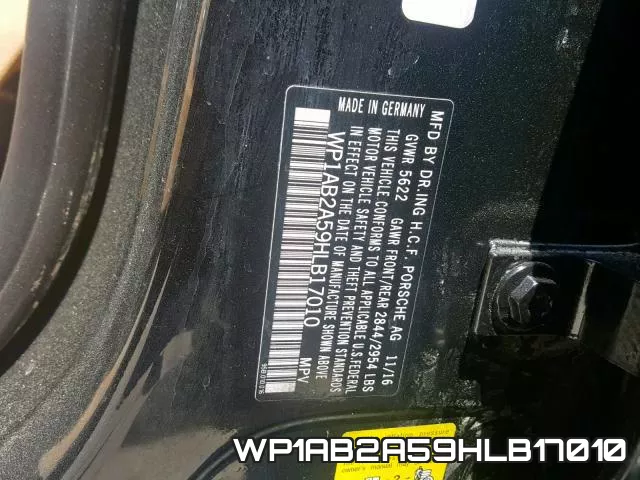WP1AB2A59HLB17010 фото 2