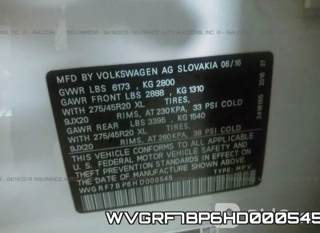 WVGRF7BP6HD000545 фото 10