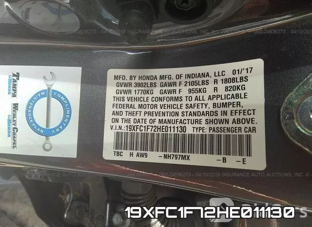 19XFC1F72HE011130 фото 10