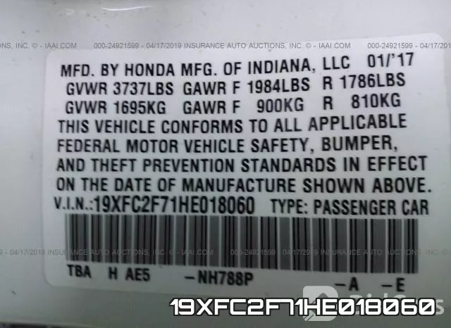 19XFC2F71HE018060 фото 10