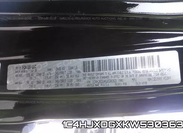 1C4HJXDGXKW530363 фото 10