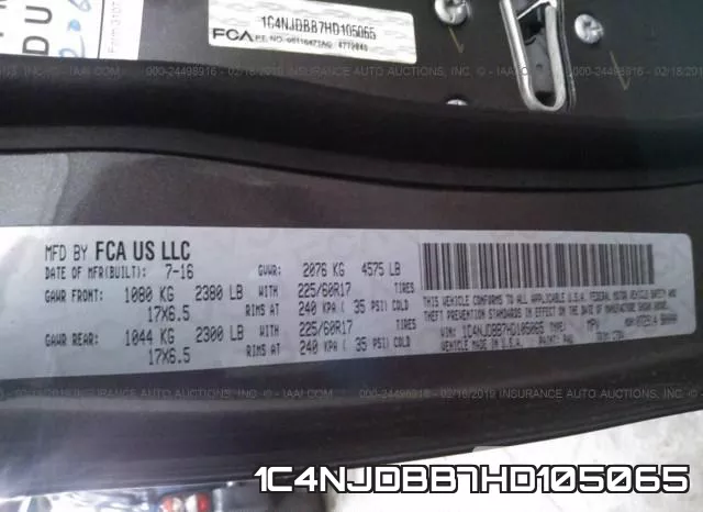 1C4NJDBB7HD105065 фото 9