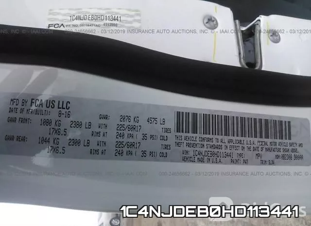1C4NJDEB0HD113441 фото 10